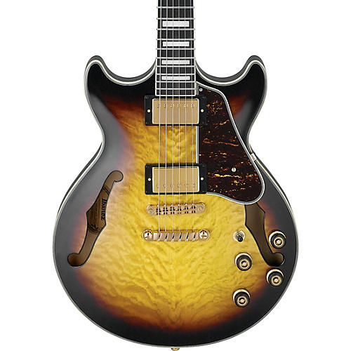 Ibanez AM93QM Artcore Expressionist Series Electric Guitar Antique Yellow Sunburst - musicians--Friend