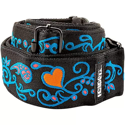 Dunlop Jimi Hendrix Blacklight Monterey Guitar Strap Orange - musicians--Friend