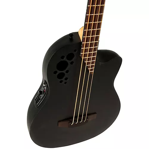 Ovation B778TX-5-G Pro Series Elite TX Mid-Depth Acoustic-Electric Bass Guitar Textured Black - musicians--Friend