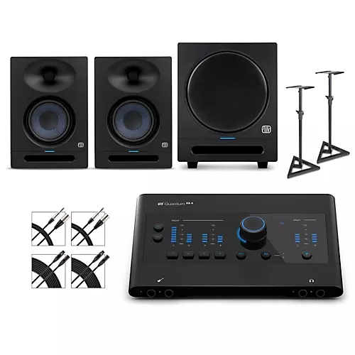 PreSonus Quantum ES4 Audio Interface with Eris 2nd Gen Studio Monitor Pair & SUB8BT (Cables & Stands Included) - musicians--Friend