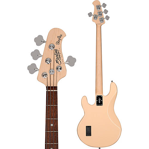 Sterling by Music Man StingRay Ray4 Electric Bass Guitar Pueblo Pink White Pickguard - musicians--Friend