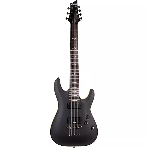 Schecter Guitar Research Demon-7 7-String Electric Guitar Satin Aged Black - musicians--Friend
