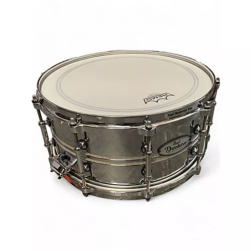 Used Pearl 6.5X14 Duoluxe Inlaid Chrome Over Brass Chrome over Brass Drum Chrome over Brass 15 - musicians--Friend