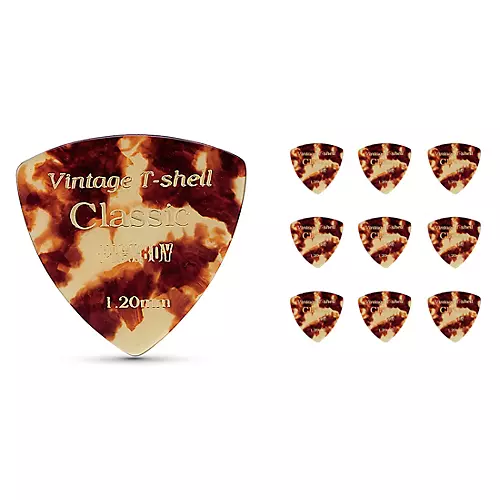 Pick Boy Classic T-Shell Triangle Cellulose Vintage Guitar Picks 1.20 mm 10 Pack - musicians--Friend