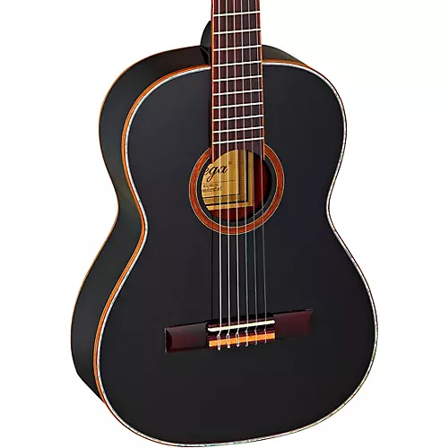 Ortega Family Series R221BK-7/8 7/8 Size Classical Guitar Gloss Black 0.875 - musicians--Friend