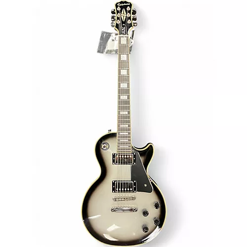 Used 2014 Epiphone Les Paul Custom Pro Silverburst Solid Body Electric Guitar Silverburst - musicians--Friend