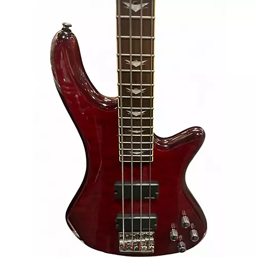 Used Schecter Guitar Research Stilletto extreme Black Cherry Electric Bass Guitar Black Cherry - musicians--Friend