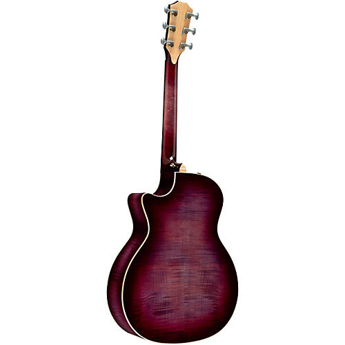 Taylor Custom Sitka Spruce-Flamed Maple Grand Auditorium Acoustic-Electric Guitar Lilac Wine - musicians--Friend