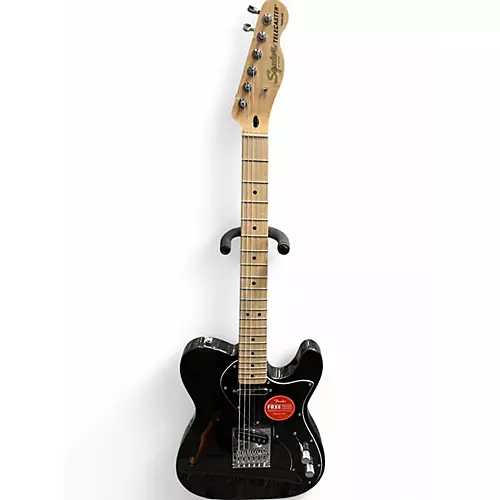 Used Squier Limited Edition Affinity Series Telecaster Thinline Metallic Black Hollow Body Electric Guitar Metallic Black - musicians--Friend