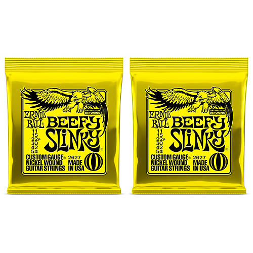 Ernie Ball 2627 Nickel Wound Beefy Slinky Drop Tuning Electric Guitar Strings 2-Pack - musicians--Friend