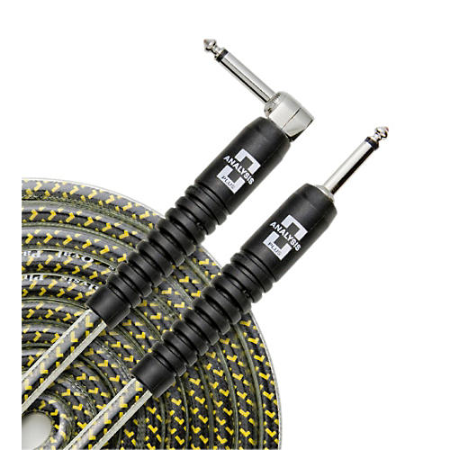Analysis Plus Yellow Oval Instrument Cable With Overmold Plug & Straight-Angle Plug 20 ft. - musicians--Friend