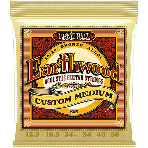 Ernie Ball Earthwood 80/20 Custom Medium Bronze Acoustic Guitar Strings 12.5-56 - musicians--Friend