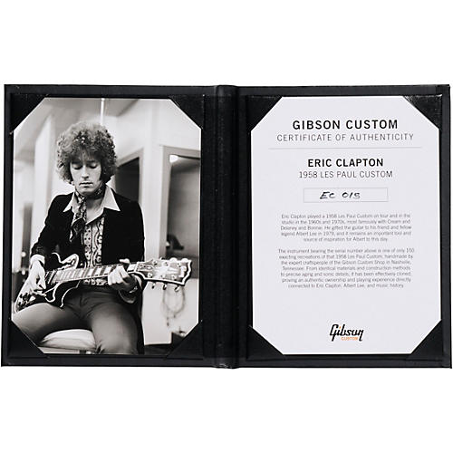 Gibson Custom Eric Clapton 1958 Les Paul Custom Electric Guitar Ebony - musicians--Friend