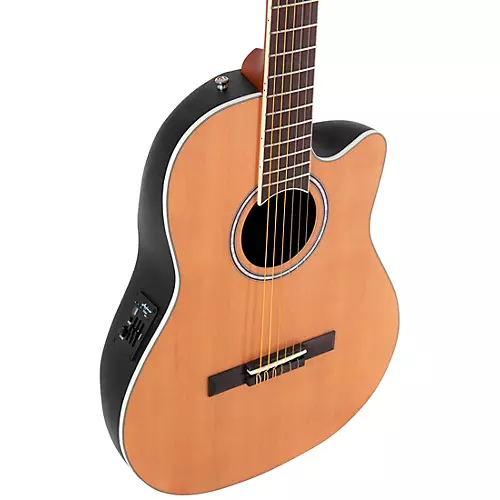 Applause AB24CC-4S Traditional Series Mid-Depth Cedar Nylon-String Classical Acoustic-Electric Guitar Natural - musicians--Friend