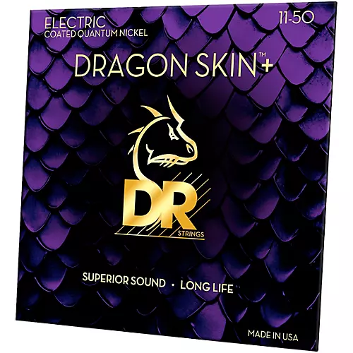 DR Strings Dragon Skin+ Coated Accurate Core Technology 6-String Nickel Electric Guitar Strings 10 - 52 - musicians--Friend