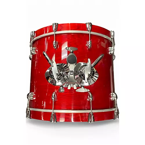 Used Yamaha 5 Piece Oak Custom Trans Red Drum Kit Trans Red - musicians--Friend