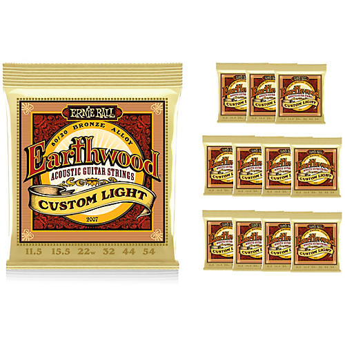 Ernie Ball Earthwood 80/20 Custom Light Acoustic Strings 12 Pack - musicians--Friend