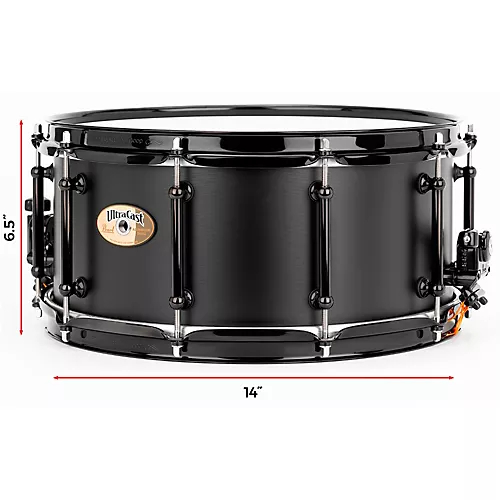 Pearl Ultracast 5/3/5mm Cast Aluminum Snare Drum 14 x 6.5 in. Black - musicians--Friend