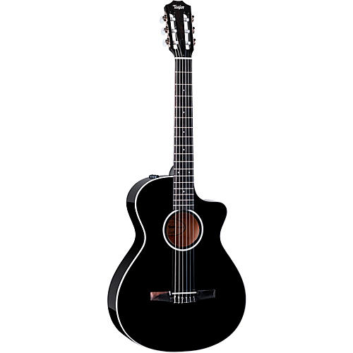 Taylor 212ce-N Plus Limited-Edition Grand Concert Nylon-String Acoustic-Electric Guitar Black - musicians--Friend