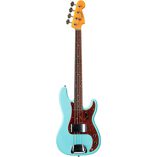 Fender Custom Shop '63 Precision Bass Journeyman Relic Aged Daphne Blue - musicians--Friend