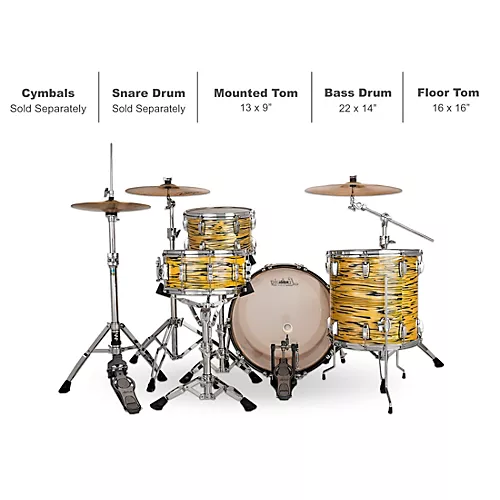 Ludwig Legacy Mahogany 3-Piece Fab Shell Pack with 22 in. Bass Drum Lemon Oyster - musicians--Friend