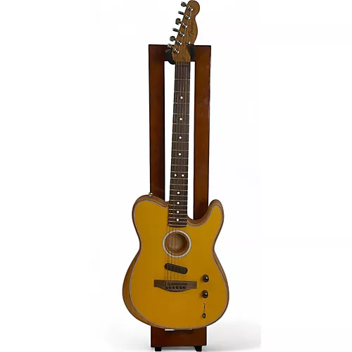 Used Fender Acoustasonic Player Telecaster Natural Acoustic Electric Guitar Natural - musicians--Friend