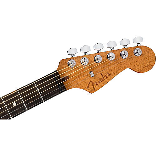 Fender American Acoustasonic Jazzmaster All-Mahogany Acoustic-Electric Guitar Bourbon Burst - musicians--Friend
