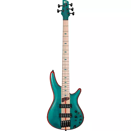 Ibanez Premium SR1425B 5-String Electric Bass Guitar Caribbean Green Low Gloss - musicians--Friend