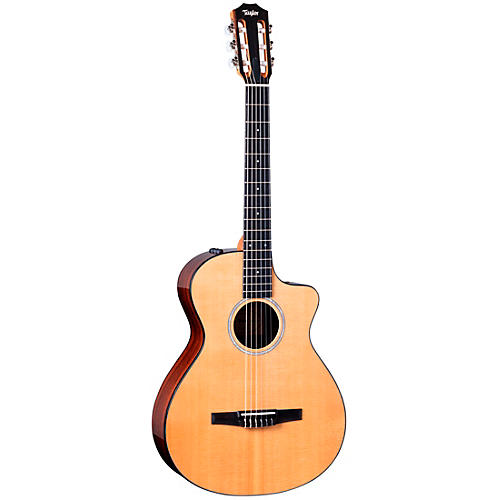 Taylor 212ce-N Plus Grand Concert Nylon-String Acoustic-Electric Guitar Natural - musicians--Friend