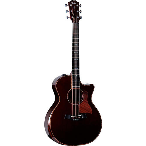 Taylor Custom Western Red Cedar-East Indian Rosewood Grand Auditorium Acoustic-Electric Guitar Brown Sugar Mocha - musicians--Friend