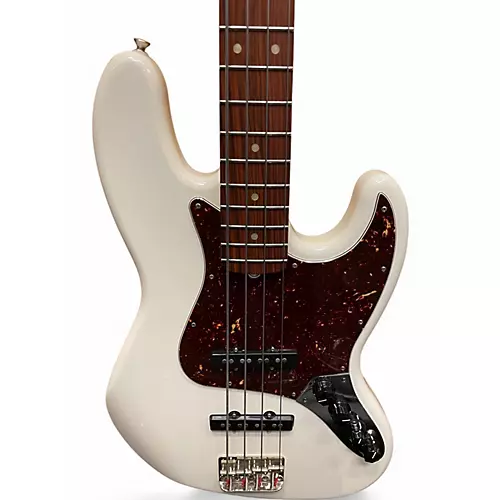 Used Fender Deluxe Active Jazz Bass Olympic Pearl Electric Bass Guitar Olympic Pearl - musicians--Friend