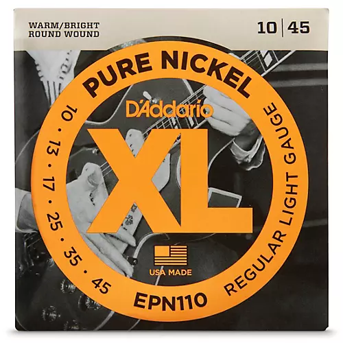 D'Addario EPN110 Pure Nickel Electric Guitar Regular Light Strings - musicians--Friend