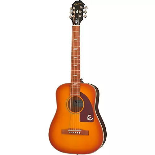 Epiphone Lil' Tex Travel Acoustic-Electric Guitar Faded Cherry Sunburst - musicians--Friend