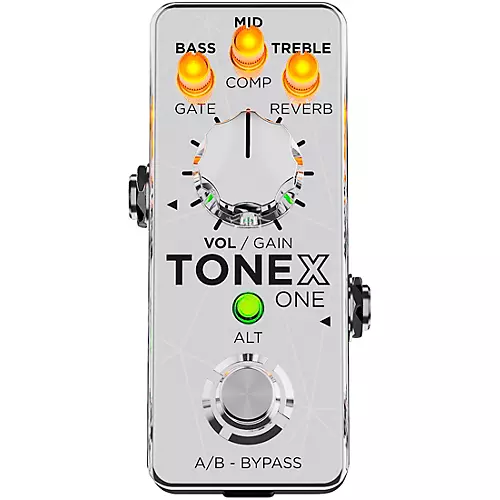IK Multimedia TONEX ONE Limited-Edition Joe Satriani Collection Modeling Amp & Distortion Effects Pedal Silver - musicians--Friend
