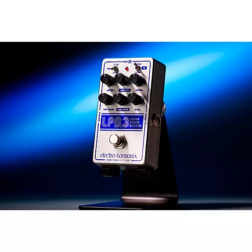 Electro-Harmonix LPB-3 Linear Power Booster & EQ Effect Pedal Silver and Blue - musicians--Friend