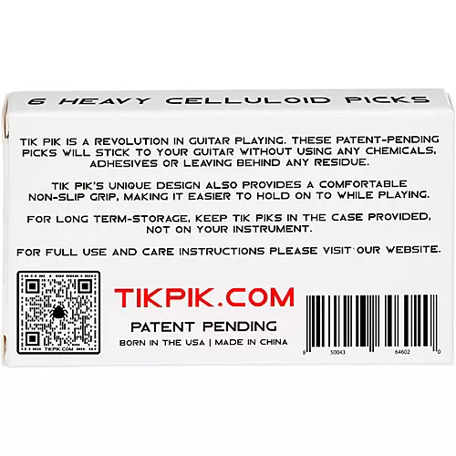 TIK PIK Celluloid Guitar Picks with Case .46 mm 6 Pack - musicians--Friend