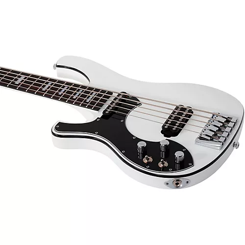 Schecter Guitar Research Stargazer-5 LH Electric Bass Gloss White - musicians--Friend