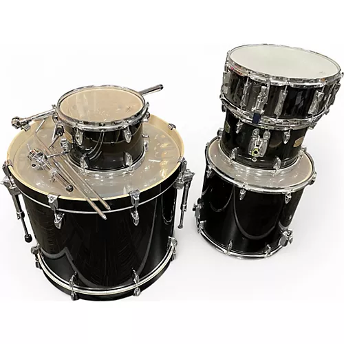 Used Yamaha 5 Piece Stage Custom Birch Black Drum Kit Birch Black - musicians--Friend