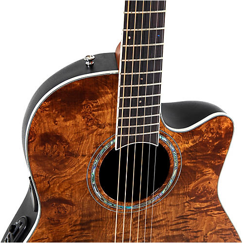 Ovation CS24P Celebrity Series Traditional Plus Mid-Depth Acoustic-Electric Guitar Nutmeg Burled Maple - musicians--Friend