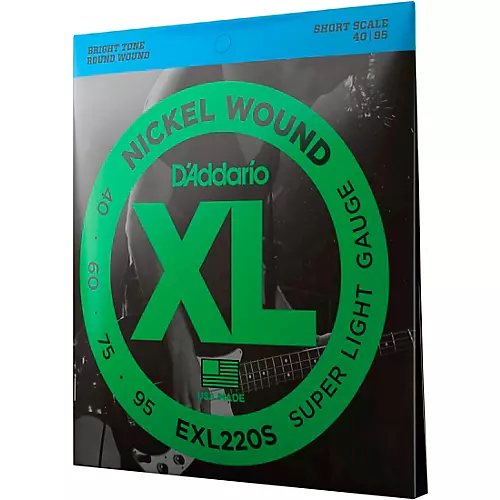 D'Addario EXL220S XL Nickel Super Light Short Scale Electric Bass Strings - musicians--Friend