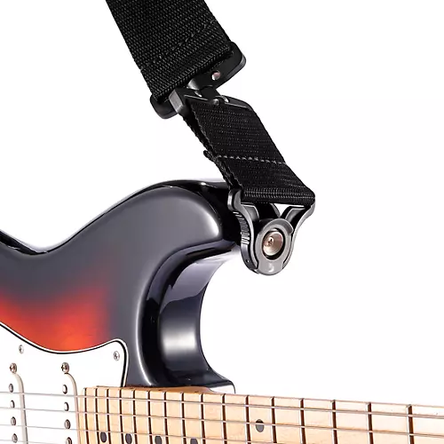 D'Addario Auto Lock Swivel Guitar Strap Black - musicians--Friend