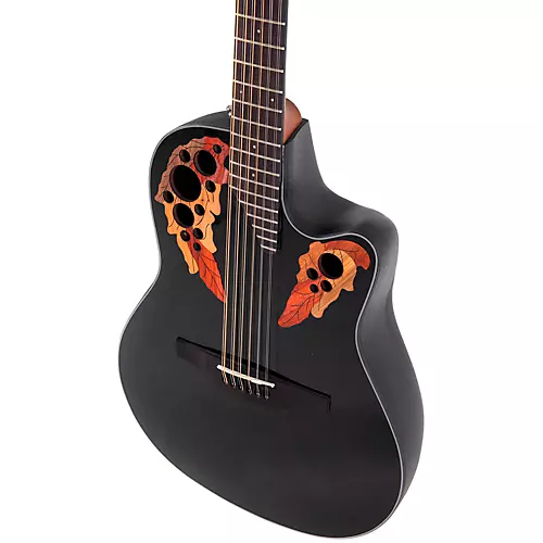Ovation CE4412-5-G Celebrity Series Elite Mid-Depth 12-String Acoustic-Electric Guitar Black - musicians--Friend