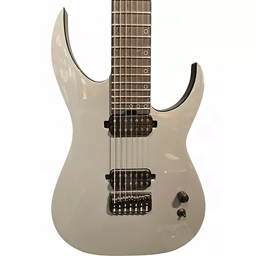 Used Schecter Guitar Research KM7 KEITH MARROW SIGNATURE MKIII Grey Solid Body Electric Guitar grey - musicians--Friend