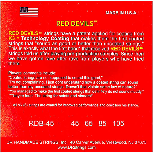 DR Strings Red Devils Medium 4-String Bass Strings - musicians--Friend