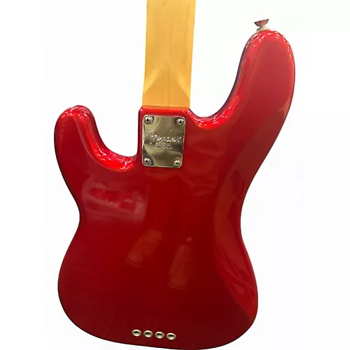 Used 2003 Fender American Precision Bass Chrome Red Electric Bass Guitar Chrome Red - musicians--Friend