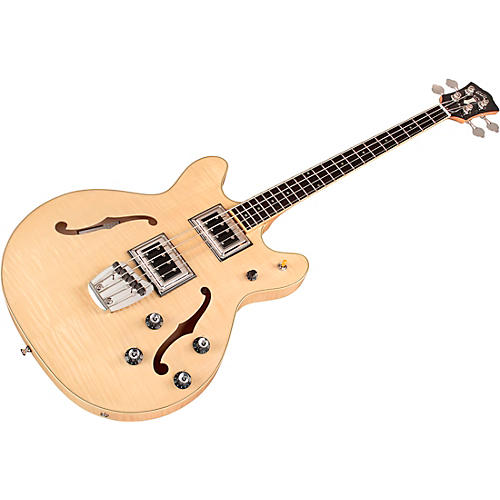 Guild Starfire Bass II Flamed Maple Short-Scale Semi-Hollow Electric Bass Guitar Natural - musicians--Friend