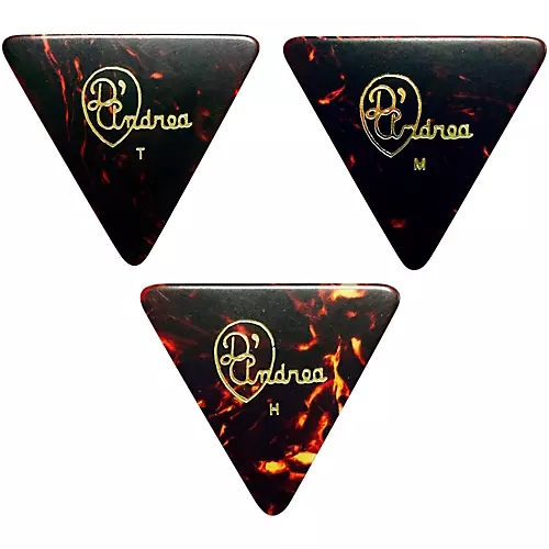 D'Andrea 355 Triangle Celluloid Guitar Picks One Dozen Shell Thin - musicians--Friend