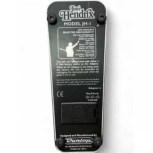 Used Dunlop JH1B Jimi Hendrix Signature Wah Effect Pedal - musicians--Friend