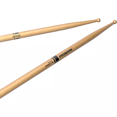 Promark Finesse 718 Hickory Small Round Wood Tip Drum Sticks Wood - musicians--Friend