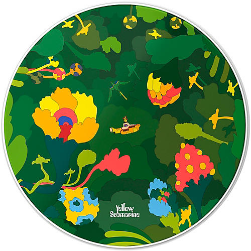 Evans Yellow Submarine Pepperland Woods Bass Drumhead 22 in. - musicians--Friend